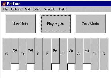 Ear Test Screen Shot--Ear Training for perfect pitch and relative pitch